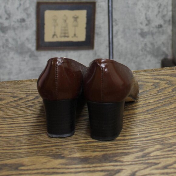 Sacha Too Womens Vintage Block Heels 1673edcfa1f5d1 Brown 6B - Picture 4 of 7